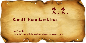 Kandl Konstantina névjegykártya